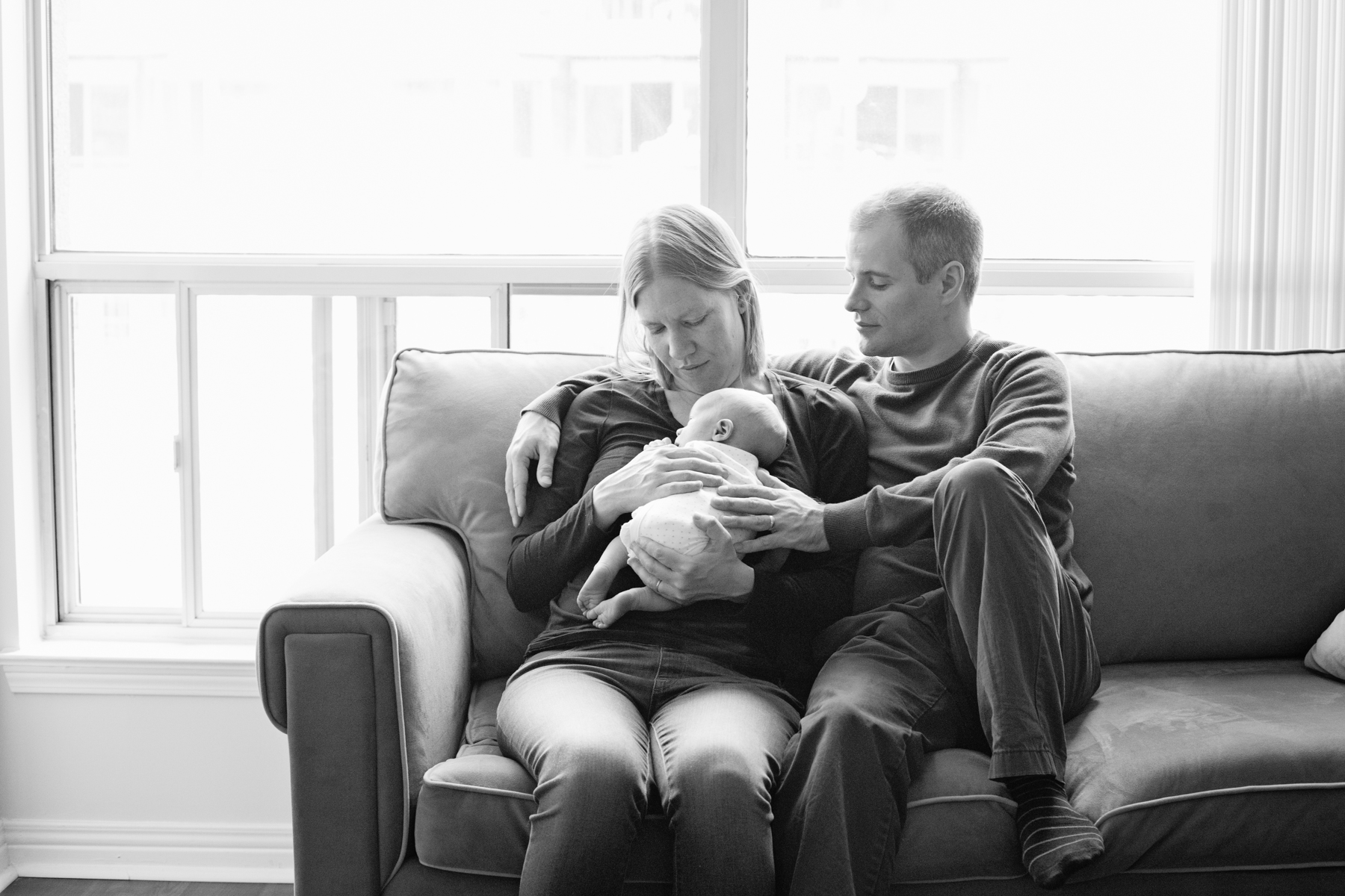 New parents with baby at home