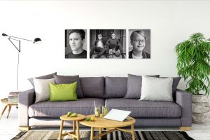 wall gallery above sofa