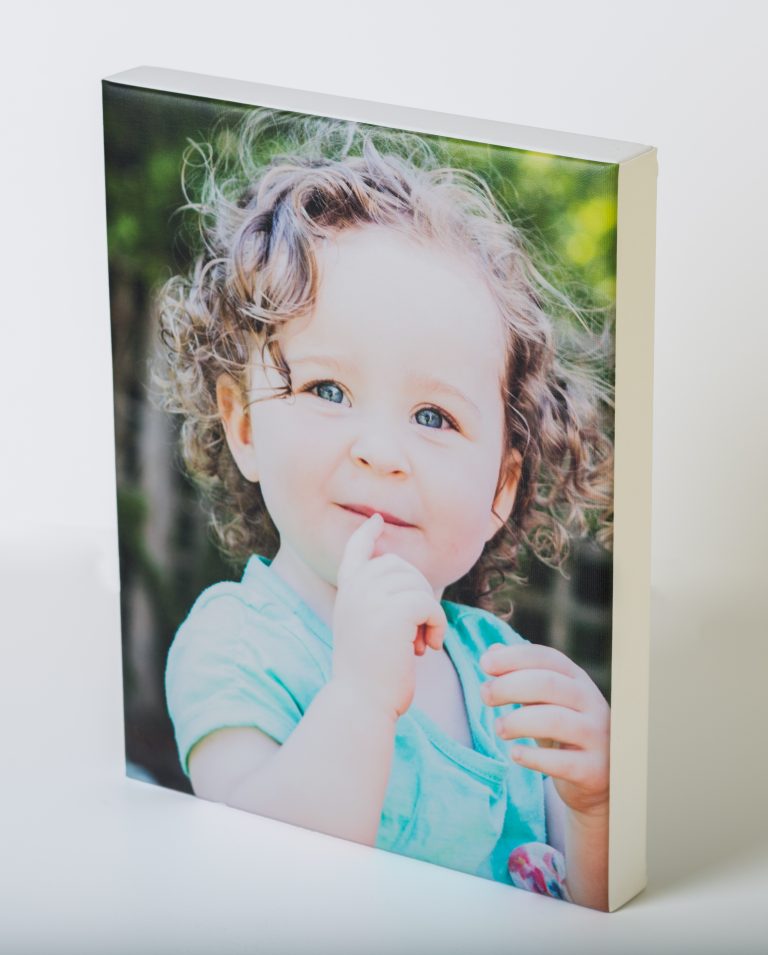 small girl portrait on gallery wrapped canvas